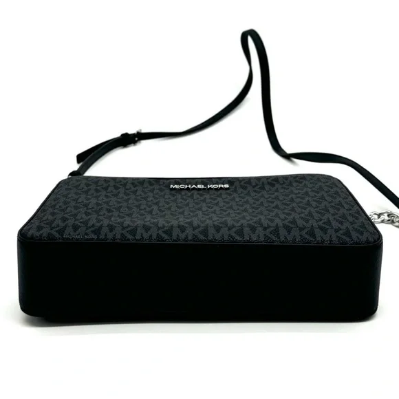 Michael Kors Large Jet Set Item EW Crossbody Bag Black Signature